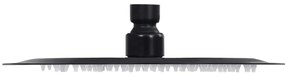 Cabeça de chuveiro redonda 20 cm aço inoxidável preto