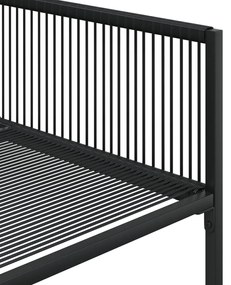 15 pcs conjunto de jantar p/ jardim vime PE preto