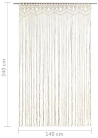 Cortina em macramé 140x240 cm algodão