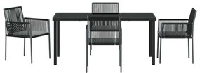 Conjunto de jantar de jardim com 5 peças e almofadas em rattan sintéti