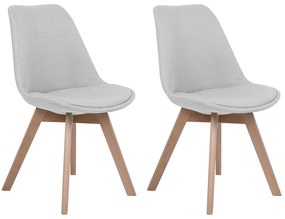Conjunto de 2 cadeiras de jantar em tecido cinzento claro DAKOTA II Beliani