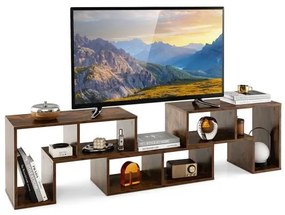 Suporte de TV ajustável de 3 peças para TVs de até 65 polegadas com prateleiras - Preto
