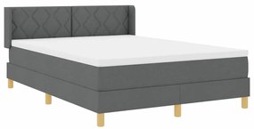 Cama Box com Colchão Cinza Escuro, 140 x 190 cm, Têxtil