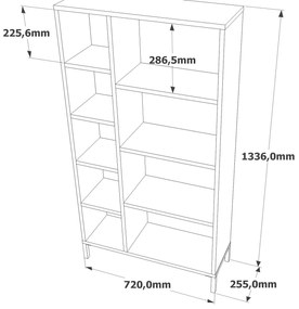 Estante RL3 – Pinho Atlântico e Antracite – 72x133,6x25,5 cm