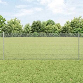 vidaXL Cerca de Fio Soldado com 11 Postes em Prata 0.8x25 m Aço