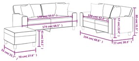 3 pcs conjunto de sofás com almofadas couro artificial creme