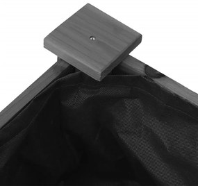 Floreira c/ forro e rodas 118x59x80 cm abeto maciço cinzento