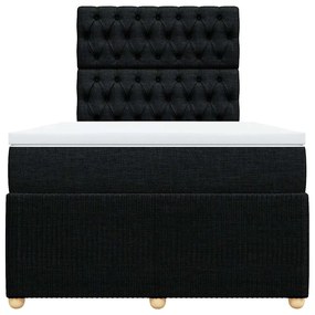 Cama com molas/colchão 120x200 cm tecido preto