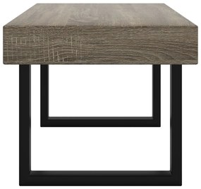 Mesa de centro 90x45x40 cm MDF e ferro cinzento e preto