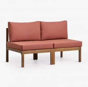 Sofá Modular De 2 Peças Em Madeira De Acácia Branson Terracota - Castanho Acácia - Sklum