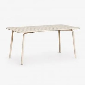 Mesa De Jantar Retangular 160x90 Cm Em Aço Florida Tapioca Bege - Sklum