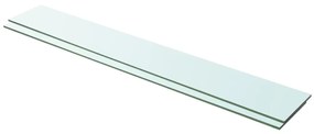 vidaXL Prateleiras 2 pcs 100x15 cm vidro transparente