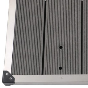 Base chuveiro p/ exterior 110x62 cm WPC aço inoxidável cinzento