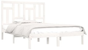 Estrutura de cama 200x200 cm pinho maciço branco