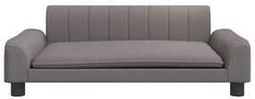 Sofá infantil 90x53x30 cm tecido cinzento-acastanhado
