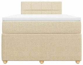 Cama boxspring com colchão 120x190 cm tecido cor creme