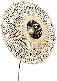 Candeeiro de parede oriental bambu 50 cm com ficha - Rina