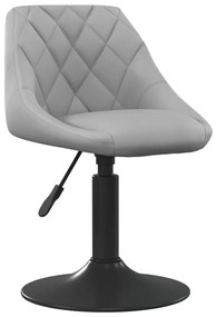 Cadeiras de jantar giratórias 4 pcs veludo cinzento-claro