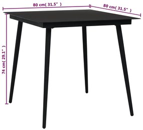5 pcs conjunto de jantar p/ jardim corda de algodão e aço preto