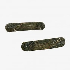 Pack De 2 Puxadores Em Pedra Natural Casbina Mármore Verde Forest - Sklum