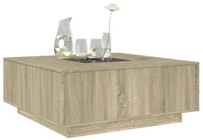 Mesa de centro luzes LED Infinity 100x100x40 cm carvalho sonoma