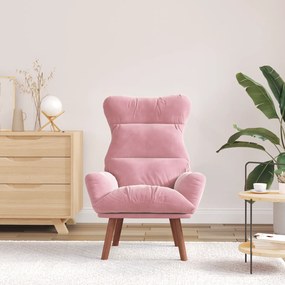 Cadeira Relaxante Veludo Rosa