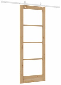 Conjunto de Porta Deslizante vidaXL com Hardware 78x202 cm Madeira Sól
