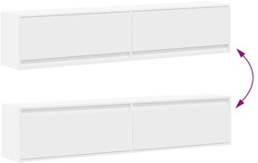 Móvel de parede para TV com luzes LED 180x31x38 cm branco