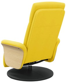 Cadeira reclinável com apoio de pés tecido amarelo-claro