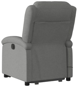 Poltrona elevatória de massagens tecido cinzento-escuro