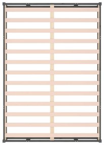 Estrutura de cama casal 135x190 cm madeira maciça cinzento