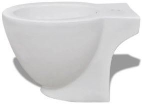Conjunto com sanita e bidé cerâmica branca
