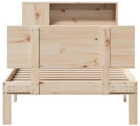Cama com estante sem colchão 75x190 cm pinho maciço