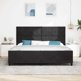 Cama de Veludo Preto vidaXL 200x200 cm