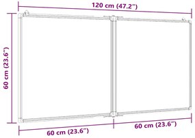 Quadro branco magnético dobrável 120x60x1,7 cm alumínio