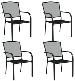5 pcs conjunto de jantar para jardim aço antracite