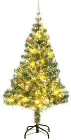 Árvore de Natal artificial c/ 150 LEDs conj. bolas e neve 150cm