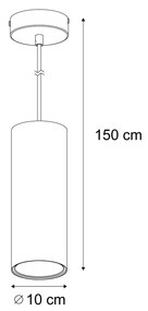 Candeeiro Pendente Moderno Cinzento Metálico GU10 50mm - Tubo Moderno