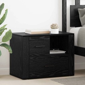 vidaXL Armário de Cabeceira com gaveta Carvalho preto 60 x 36 x 45 cm