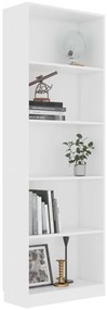 Estante com 5 prateleiras 60x24x175 cm derivados madeira branco