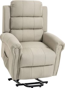 HOMCOM Poltrona elevatória elétrica, poltrona elétrica com função de massagem e aquecimento, 87 x 87,5 x 108 cm, bege | Aosom Portugal