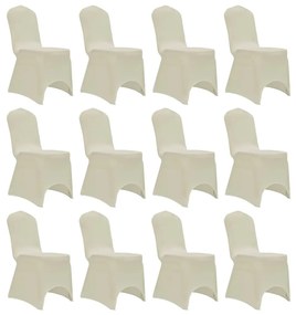 vidaXL Capa para cadeira elástica 12 pcs cor creme