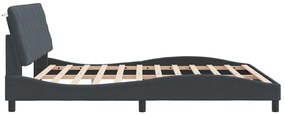 Estrutura de cama c/ luzes LED 180x200cm veludo cinzento-escuro