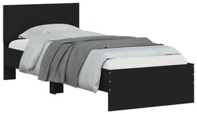 Estrutura cama cabeceira 75x190 cm derivados de madeira preto