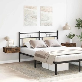 Mesas cabeceira susp. 2pcs 40x30x15 cm cor carvalho fumado