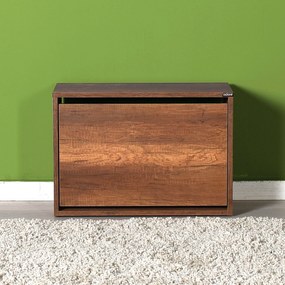 Sapateira "Harmony" - 60 x 42 x 30 cm - Nogueira - Design Moderno
