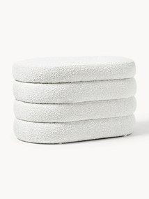 Banco estofado em bouclé pequeno com arrumação Alto