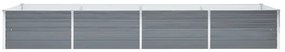 Canteiro elevado de jardim aço galvanizado 320x80x45cm cinzento