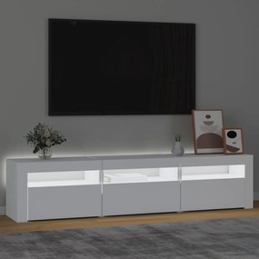 Móvel de TV com luzes LED 180x35x40 cm branco