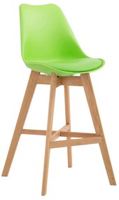 Banco de bar Cannes em plástico com estrutura de Cor Natural 48 x 112 x 56 cm Verde